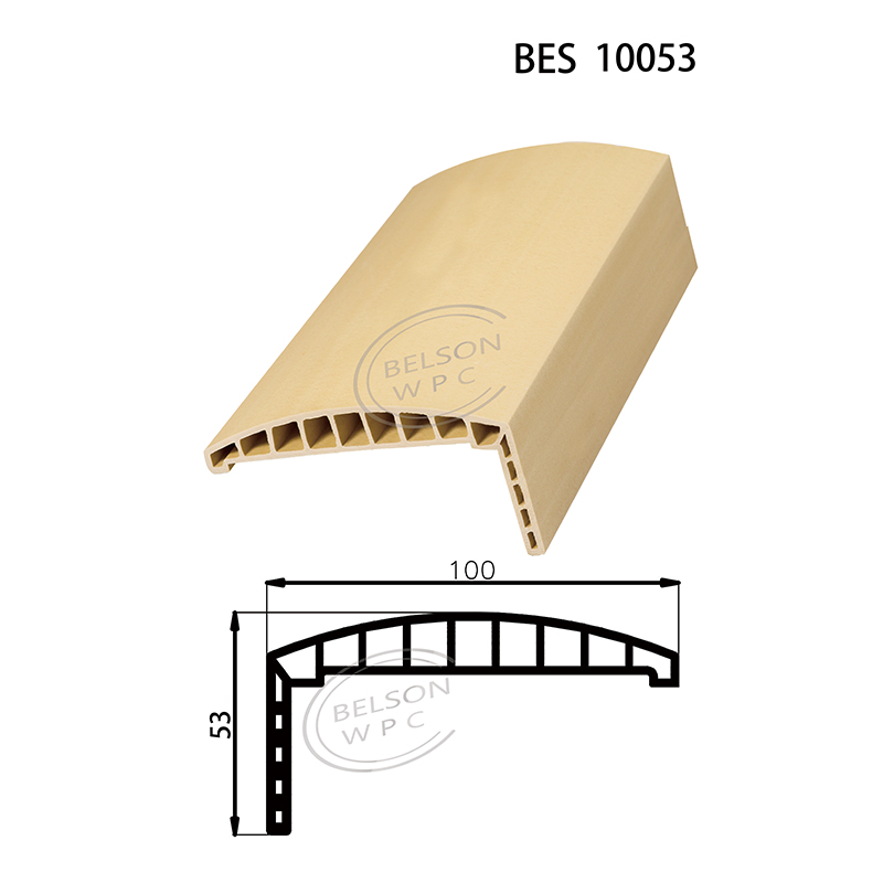 Belson WPC BES-10053 با طول سفارشی سازی شده 10 سانتی متر به شکل گرد شکل آرشیترو WPC طراحی شده برای خطوط درب WPC مشتریان خاص